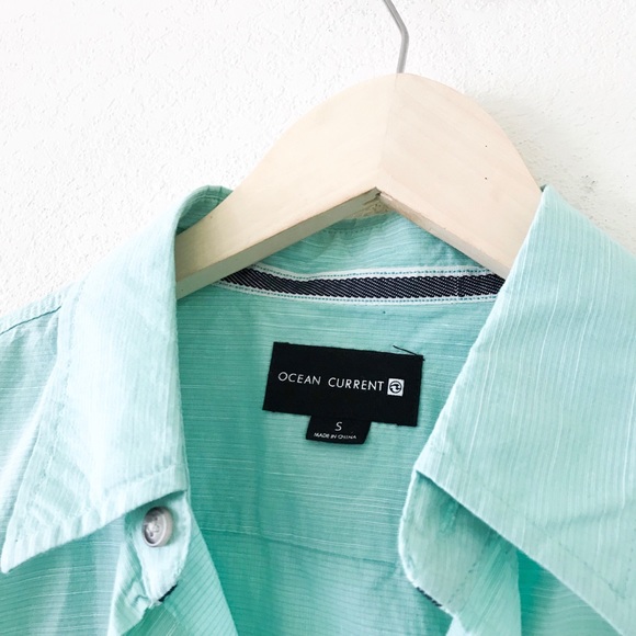 nwot | men’s mint blue casual button down tee - Picture 7 of 8